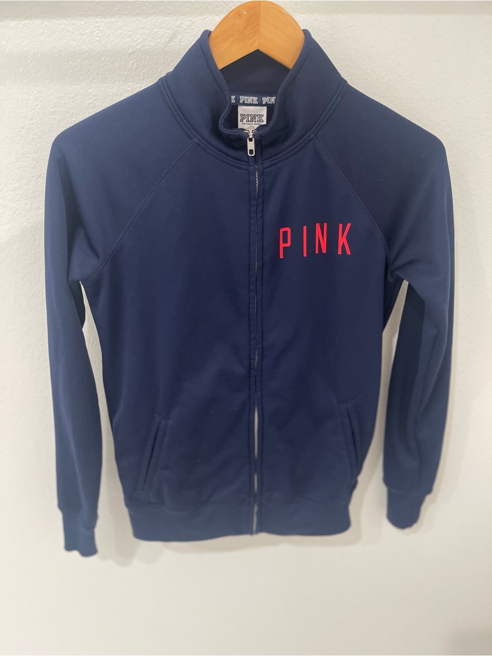 Victoria secret pink navy blue angels baseball jacket
